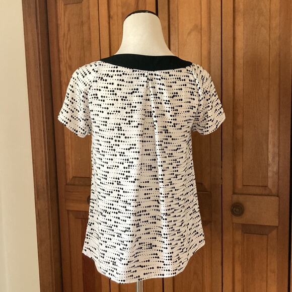 Worthington Black & White Chiffon Pullover Top, Size SP - Picture 4 of 7